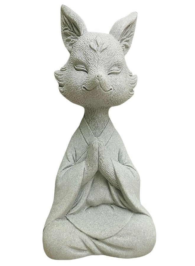 livelyfish Meditating Buddha Fox Statue Aquarium Zen Statue Yoga Animal Figurines Sandstone Sculpture for Fish Tank Garden Tabletop Decor, S1 - Image 1